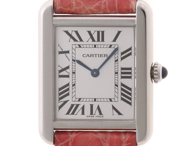 CARTIER カルティエ タンク ソロ SM W1018255 腕時計 スティール/鰐革 シルバー文字盤 クオーツ レディース【中古】472
