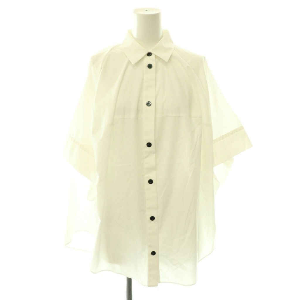 ナゴンスタンス nagonstans 26SS drape shirt シャツ 五分袖 M ホワイト /HK ■OS