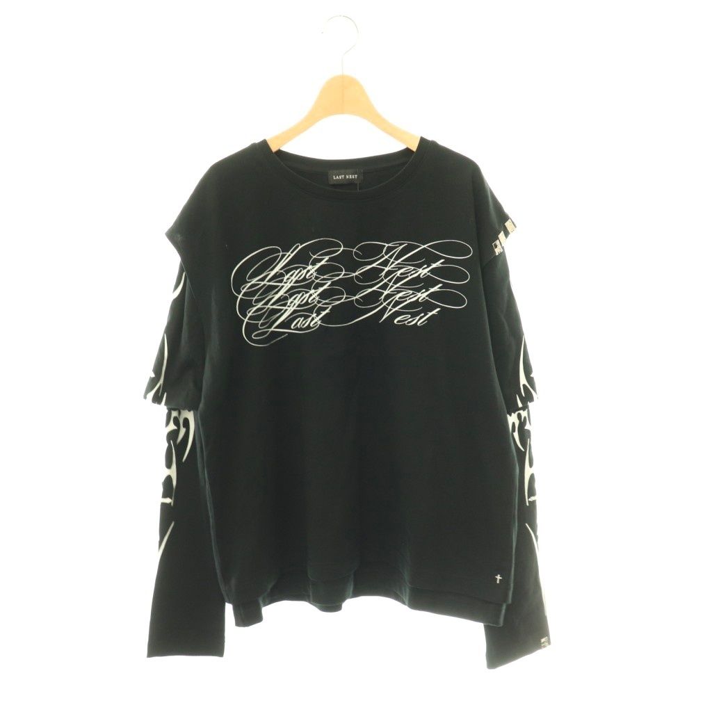 ラストネスト LAST NEST THREE LAYERED L/S SHIRTS Tシャツ カットソー M ブラック ホワイト /CX ■OS 12,168円