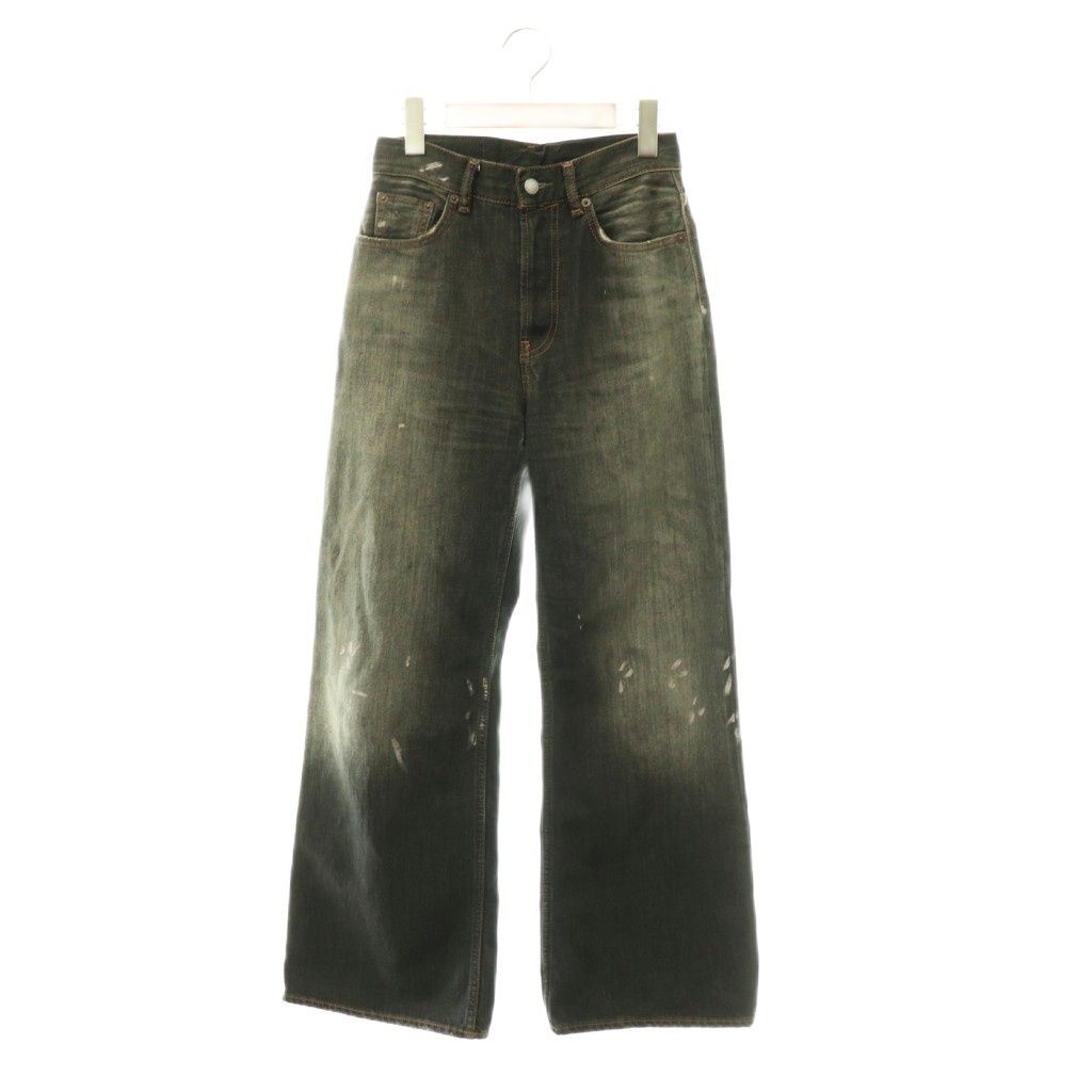 アクネ ストゥディオズ Acne Studios ペイント加工デニムパンツ ジーンズ ダメージ加工 ボタンフライ チャコール /HS ■OS ■SH