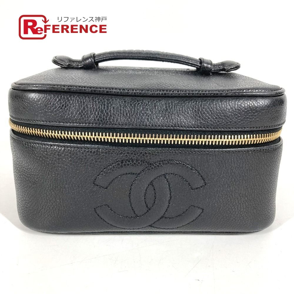CHANEL シャネル ハンドバッグ CC ココマーク ロゴ 横型 A01997 キャビアスキン ブラック