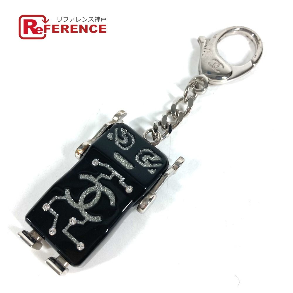CHANEL シャネル キーホルダー ロボット ラインストーン プラスチック ブラック
