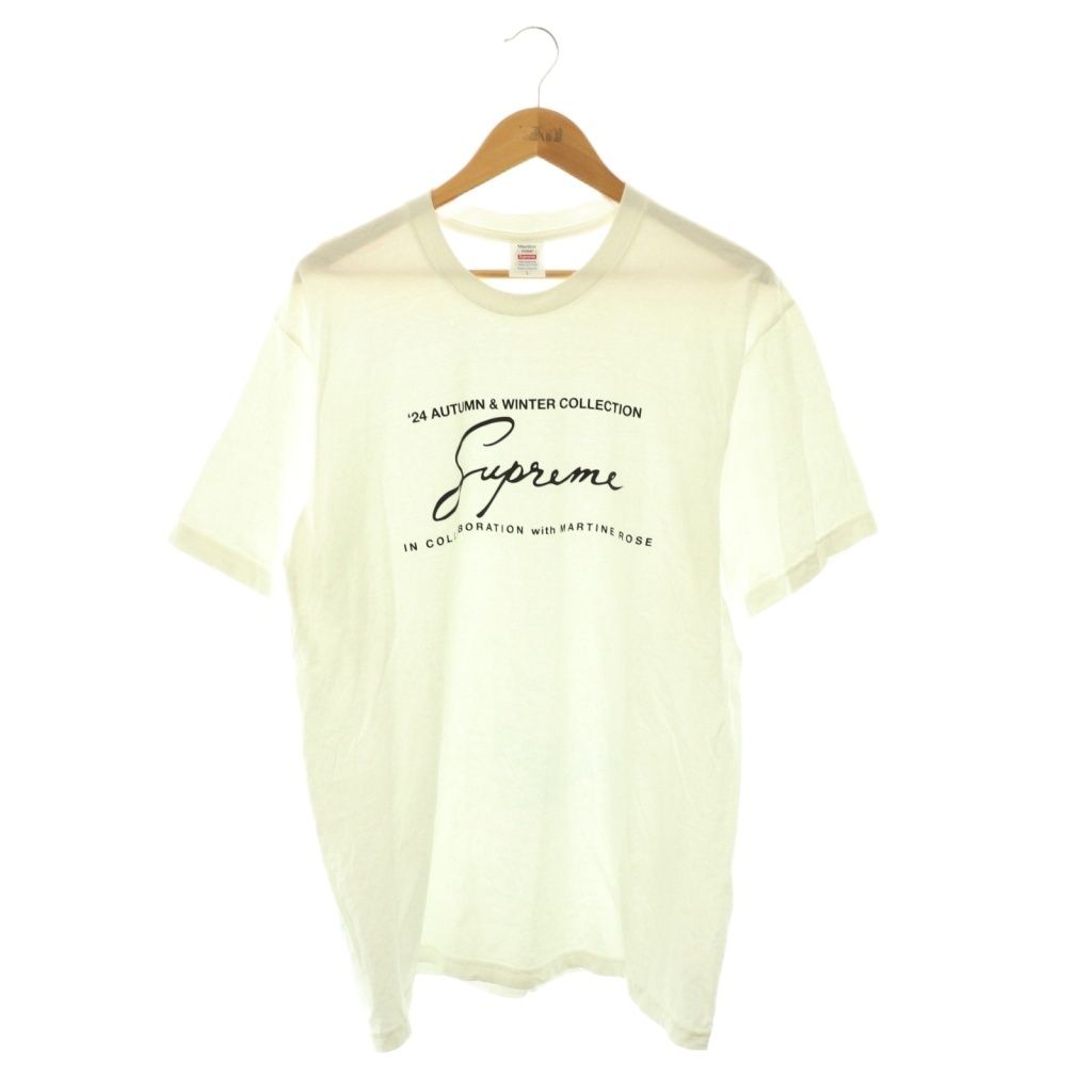 シュプリーム SUPREME ×マーティンローズ Martine Rose 24AW Tee Tシャツ カットソー ロゴ L 白 黒 /CX ■OS ■SH