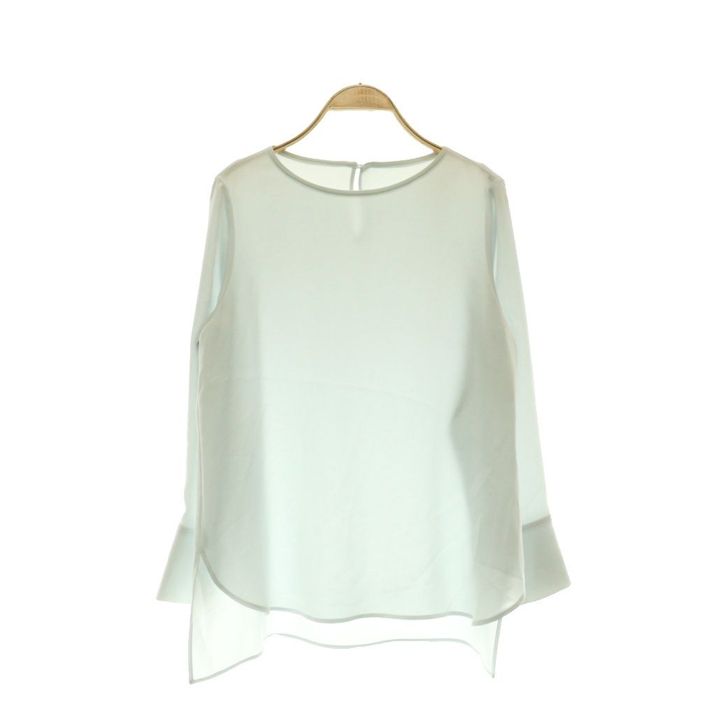アナイ ANAYI 24SS トリアセサテンウォッシャブルTブラウス 長袖 36 ライトブルー /MY ■OS