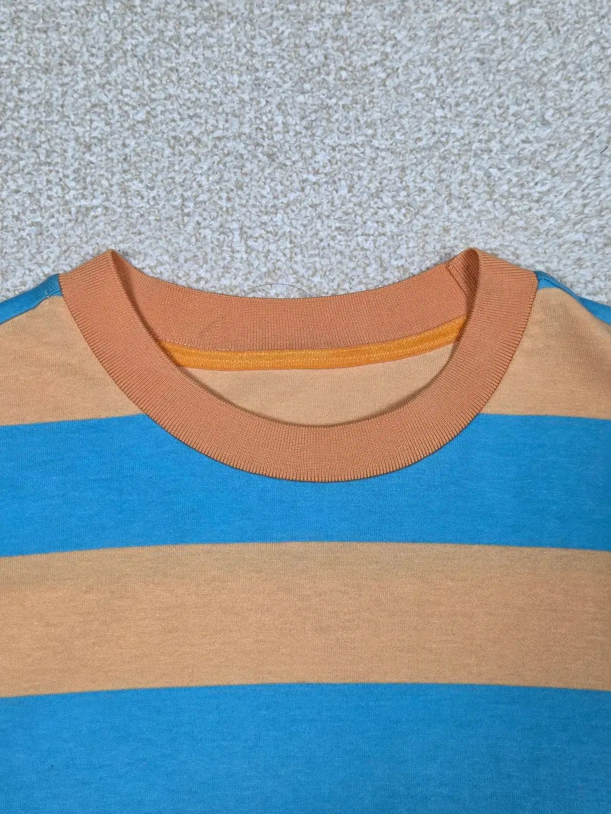 タイム ポストモダン バイカラー ストライプ 半袖 Tシャツ | S00417
