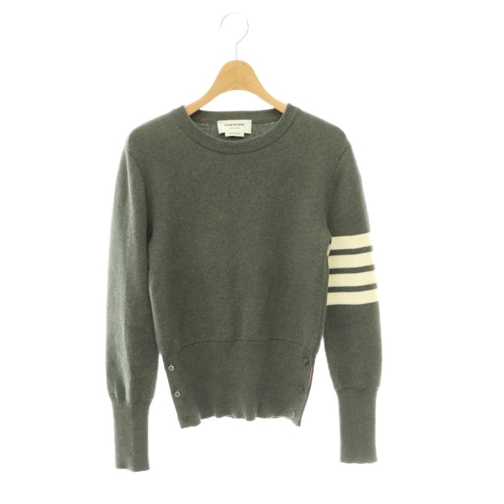 トムブラウン THOM BROWNE コットン4-BARクラシックミラノステッチプルオーバー ニット セーター 長袖 00 グレー /HS ■OS ■SH