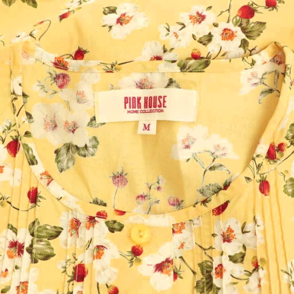 ピンクハウス PINK HOUSE 花柄 長袖ワンピース ロング M オレンジ /HK