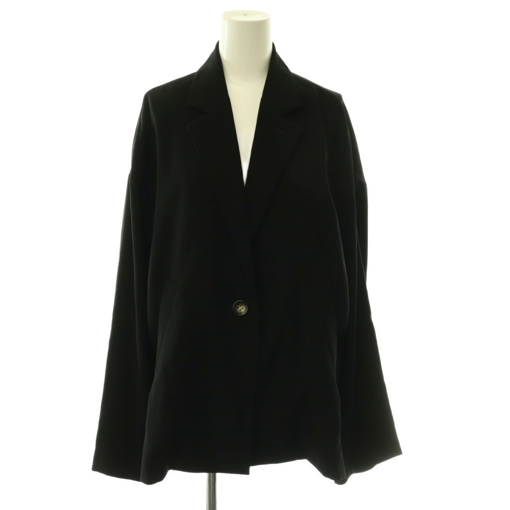 エンフォルド ENFOLD 24SS THICKEN BOX-JACKETジャケット テーラード 薄手 38 黒 ブラック /CX ■OS