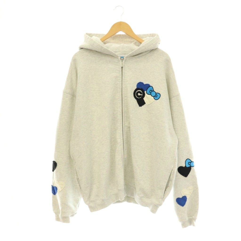 コインパーキングデリバリー COIN PARKING DELIVERY ×SANRIO CHARACTERS PATCHWORK ZIP SWEAT HOODIE パーカー スウェット ジップアップ L-XL ライトグレー マルチカラー /CX ■OS
