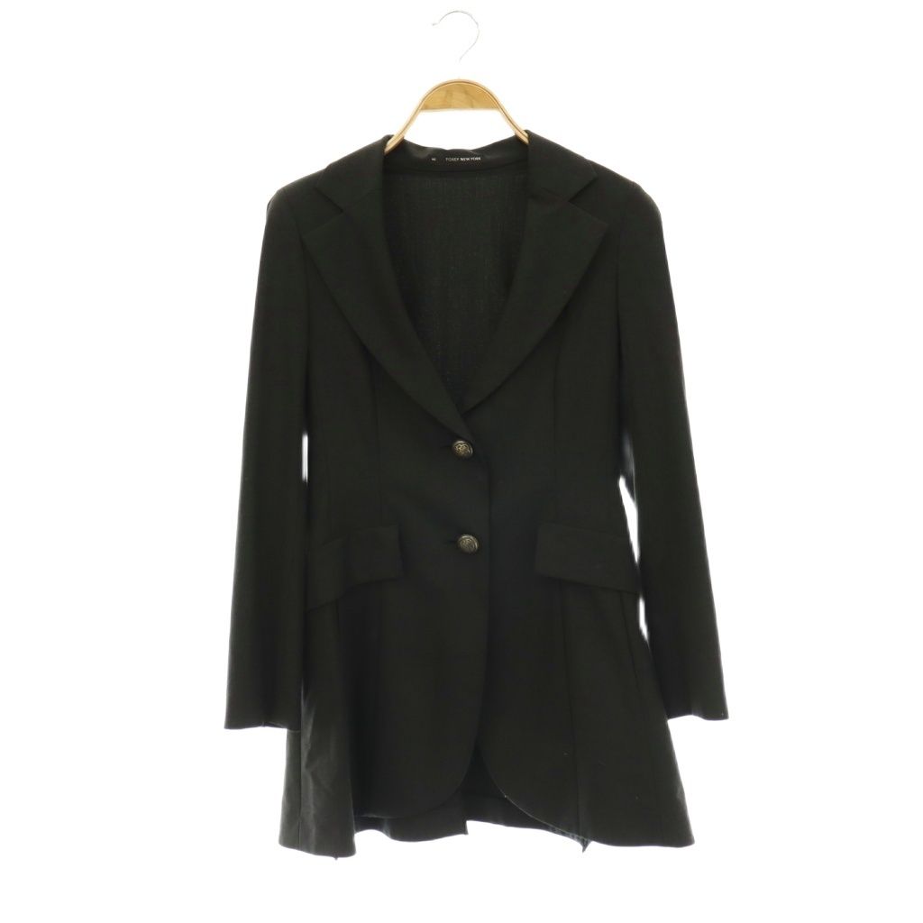 フォクシーニューヨーク FOXEY NEW YORK ロングジャケット テーラード 2B 40 チャコールグレー 27919 /DO ■OS