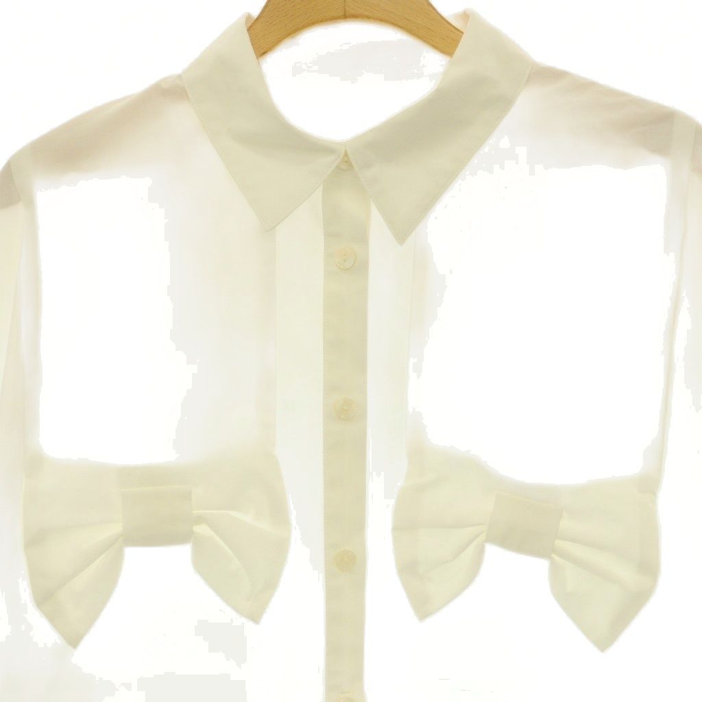 ヤンミ YANMI RIBBON DETAIL SHIRT シャツ ブラウス オーバーサイズ 1 白 /CX ■OS ■SH