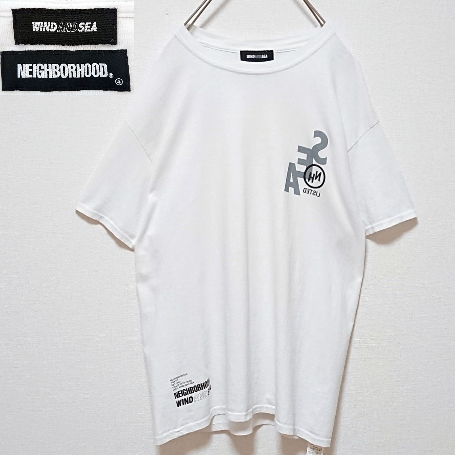 ウィンダンシー ネイバーフッド コラボ 両面 ビック ロゴ 半袖 Tシャツ
