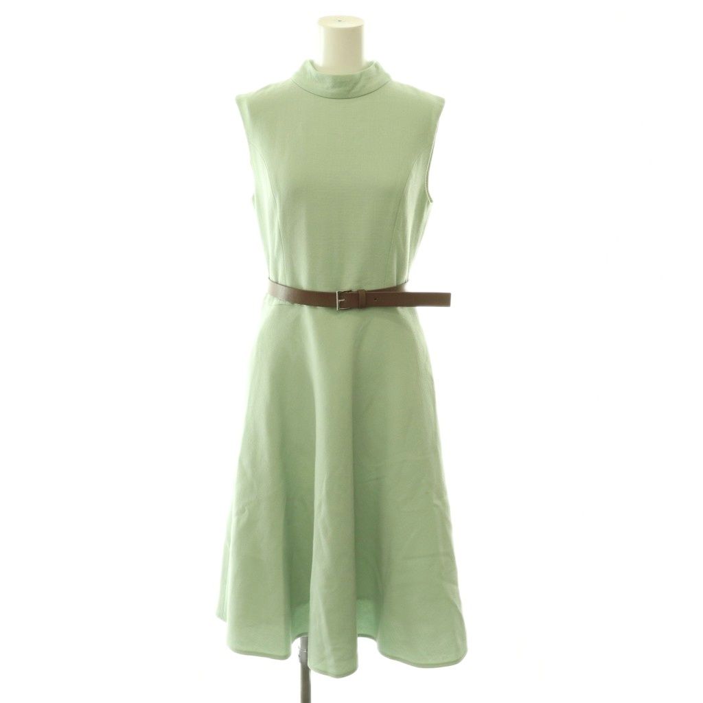 フォクシー FOXEY Dress Amarena ワンピース ドレス ウール ミモレ丈 ロング ノースリーブ 38 ミント 41936 /HS ■OS