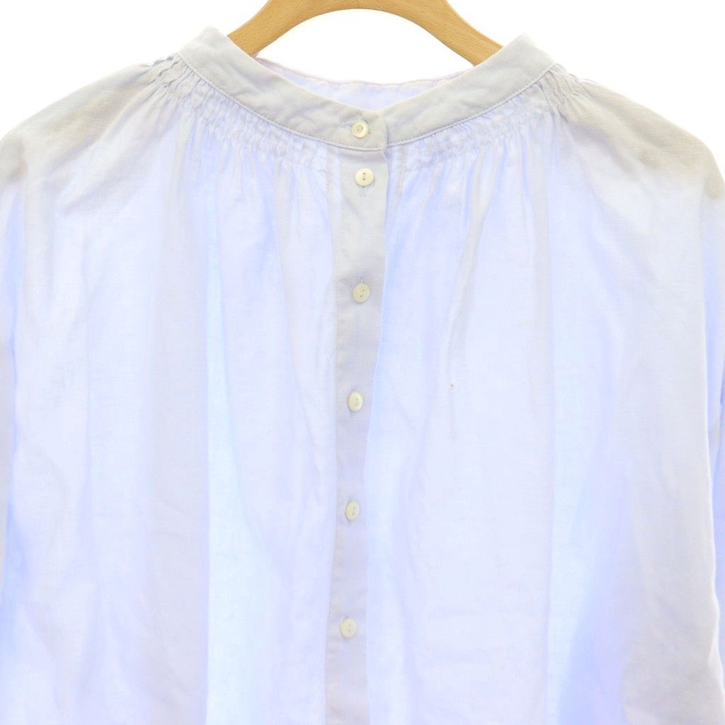 ネストローブ nest Robe リネン切替ギャザーブラウス シャツ バンド