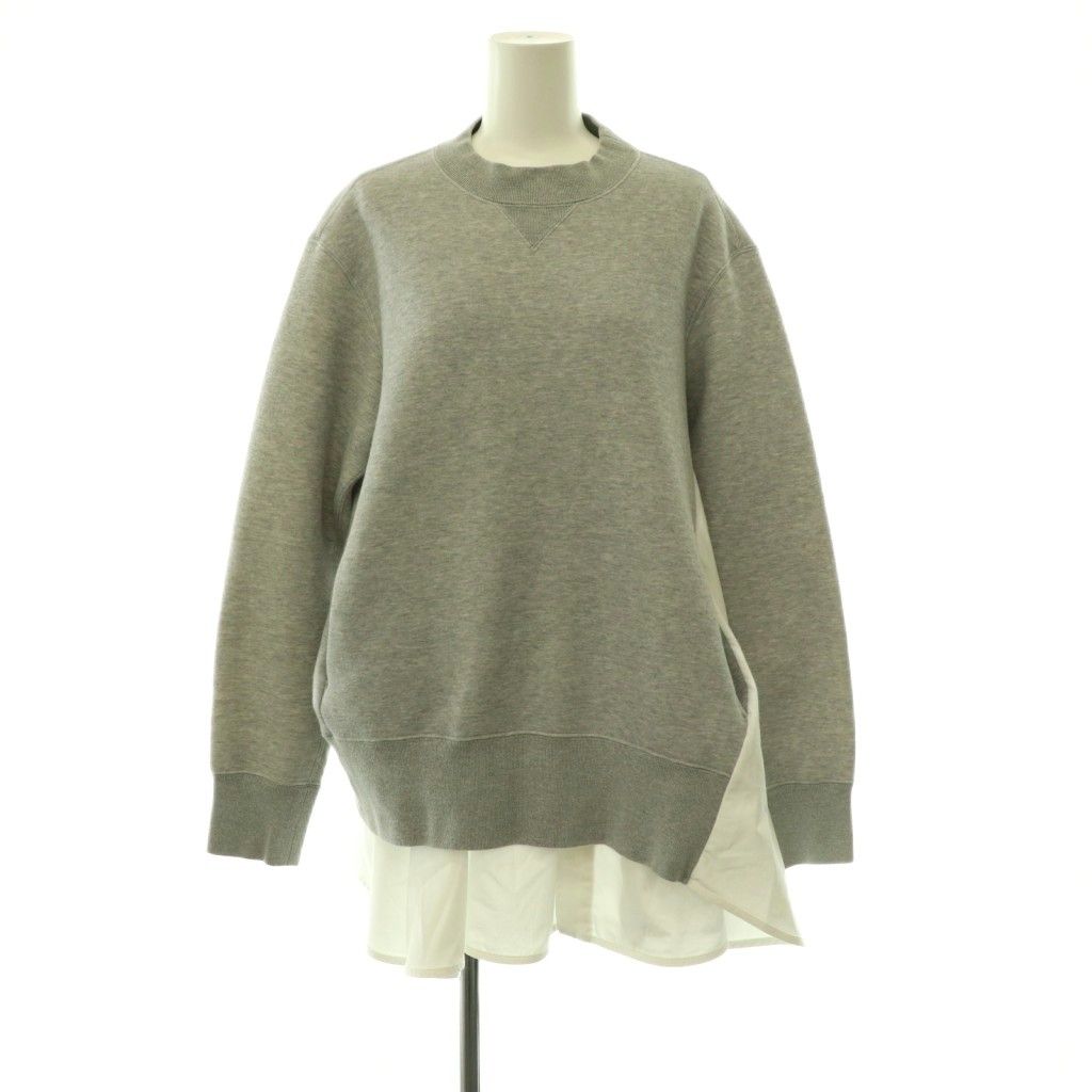 サカイ sacai ドッキングプルオーバー スウェット トレーナー シャツ 1 グレー 白 ホワイト 23-06967 /CX ■OS