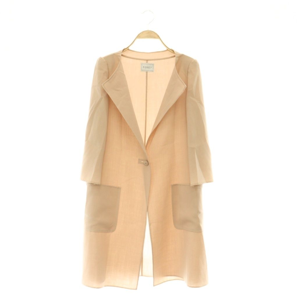 フォクシー FOXEY 32885 セレモニーコート ロング 七分袖 38 ピンク /MY ■OS ■SH