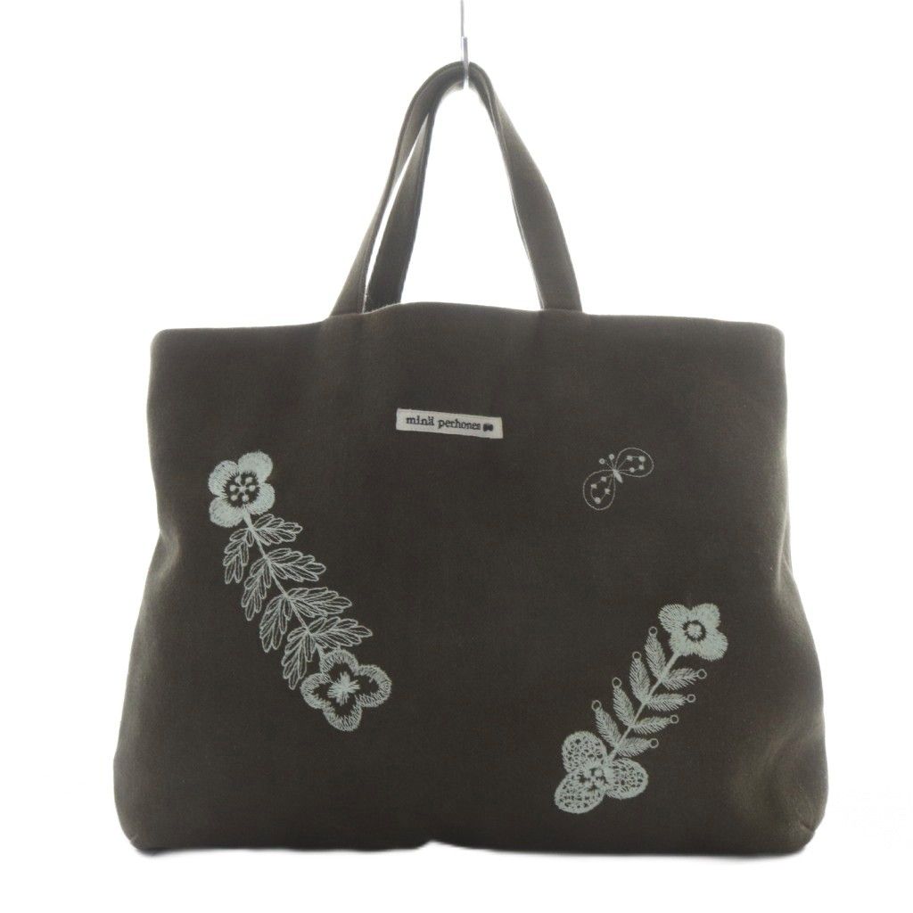 ミナペルホネン mina perhonen 25AW famille tote トートバッグ カーキ /YO29