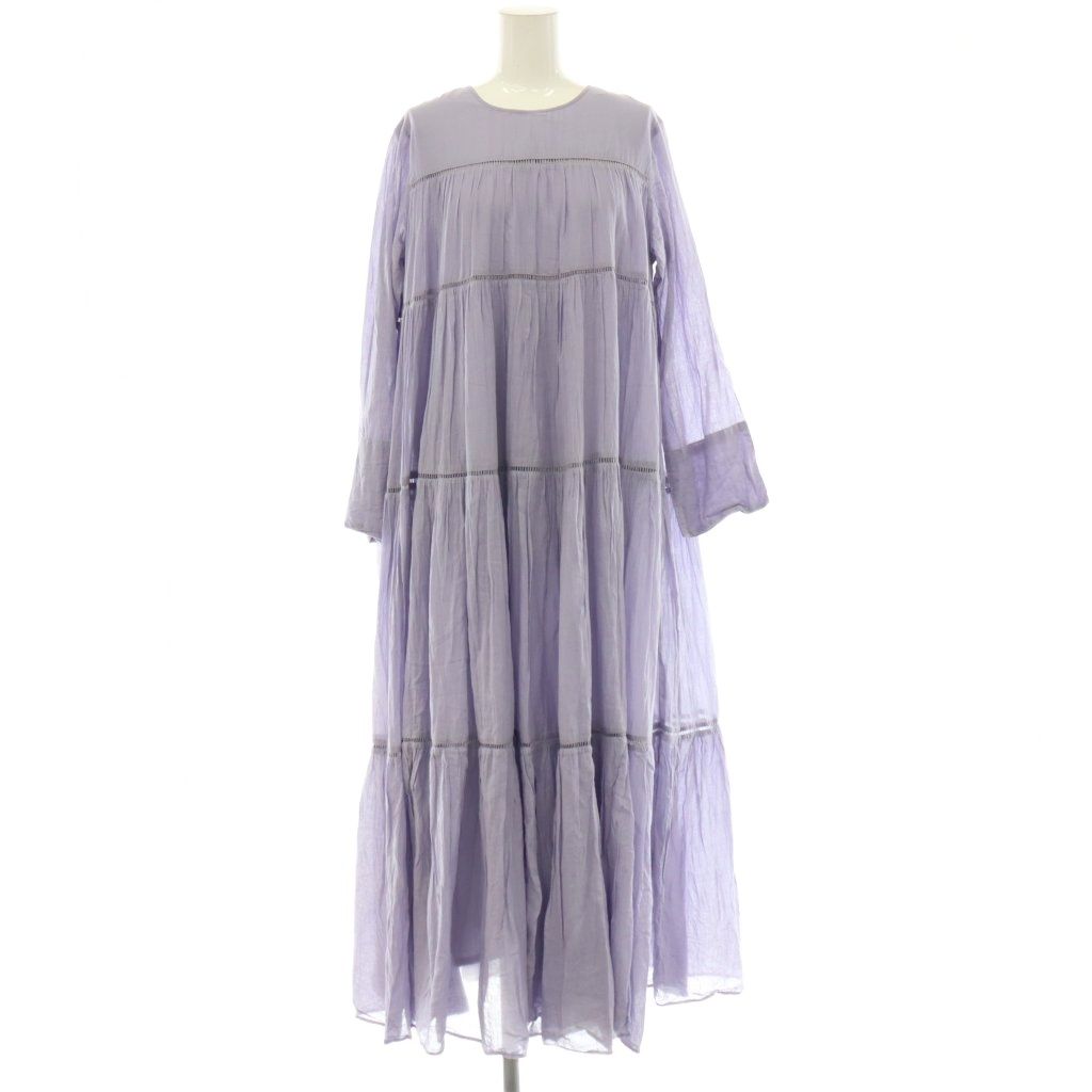 ヌキテパ NE QUITTEZ PAS! Cotton Voile Tiered Maxi Dress ワンピース ロング 長袖 ラベンダー /DO ■OS ■SH