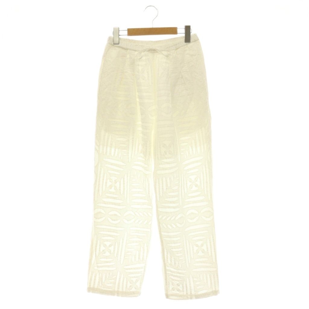 サラマリカ Sara Mallika 25SS Cotton Applique Cutwork Pants ワイドパンツ カットワーク S ホワイト /ES ■OS ■SH