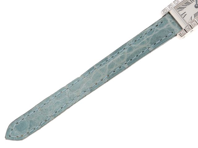 CARTIER カルティエ ラニエール タンク アロンジェSM WJ200338 腕時計 K18ホワイトゴールド/鰐革/ダイヤモンドベゼル シルバー文字盤 クオーツ レディース【中古】【472】SJ