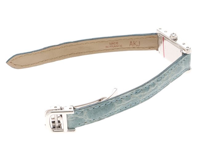 CARTIER カルティエ ラニエール タンク アロンジェSM WJ200338 腕時計 K18ホワイトゴールド/鰐革/ダイヤモンドベゼル シルバー文字盤 クオーツ レディース【中古】【472】SJ