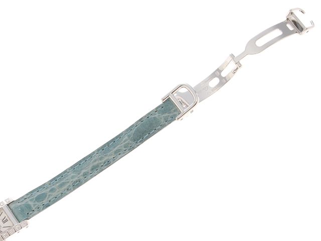 CARTIER カルティエ ラニエール タンク アロンジェSM WJ200338 腕時計 K18ホワイトゴールド/鰐革/ダイヤモンドベゼル シルバー文字盤 クオーツ レディース【中古】【472】SJ