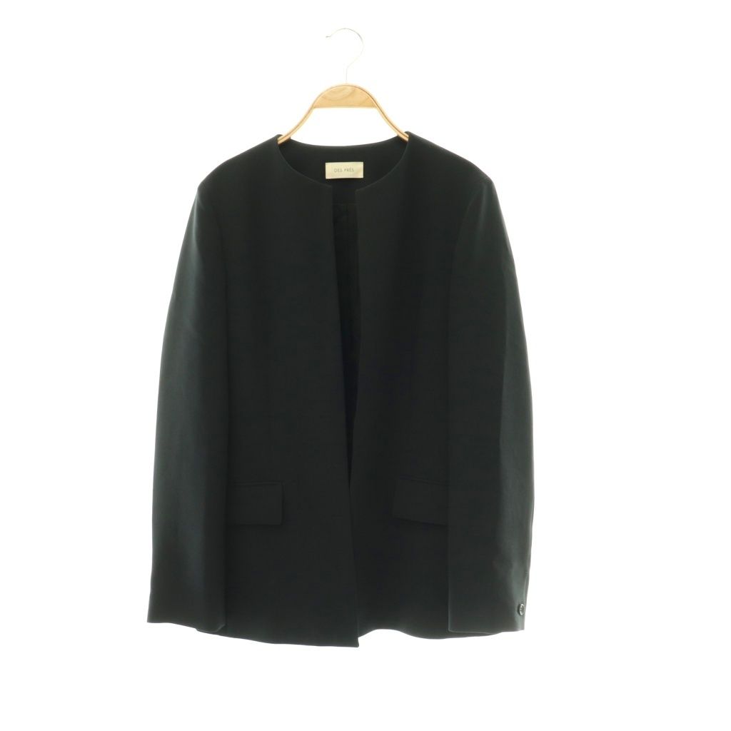 デプレ DES PRES トゥモローランド 26SS ライトダブルクロス ノーカラージャケット 総裏地 36 紺 ネイビー 22-07-61-07008 /CX ■OS