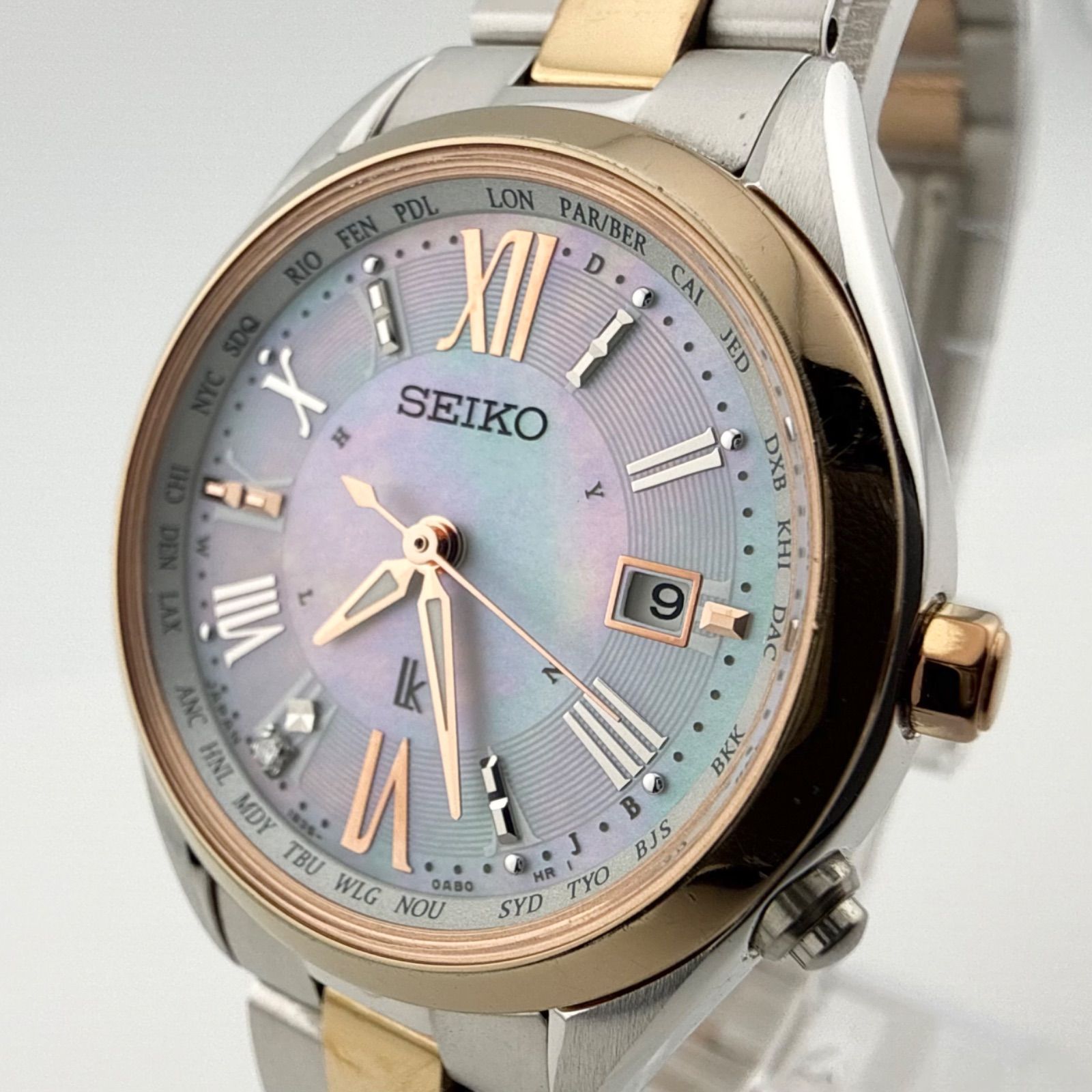 SEIKO 1B35-0AA0 セイコー LUKIA ルキア　レディース　腕時計 電波ソーラー 稼働品 裏蓋刻印あり【R43】