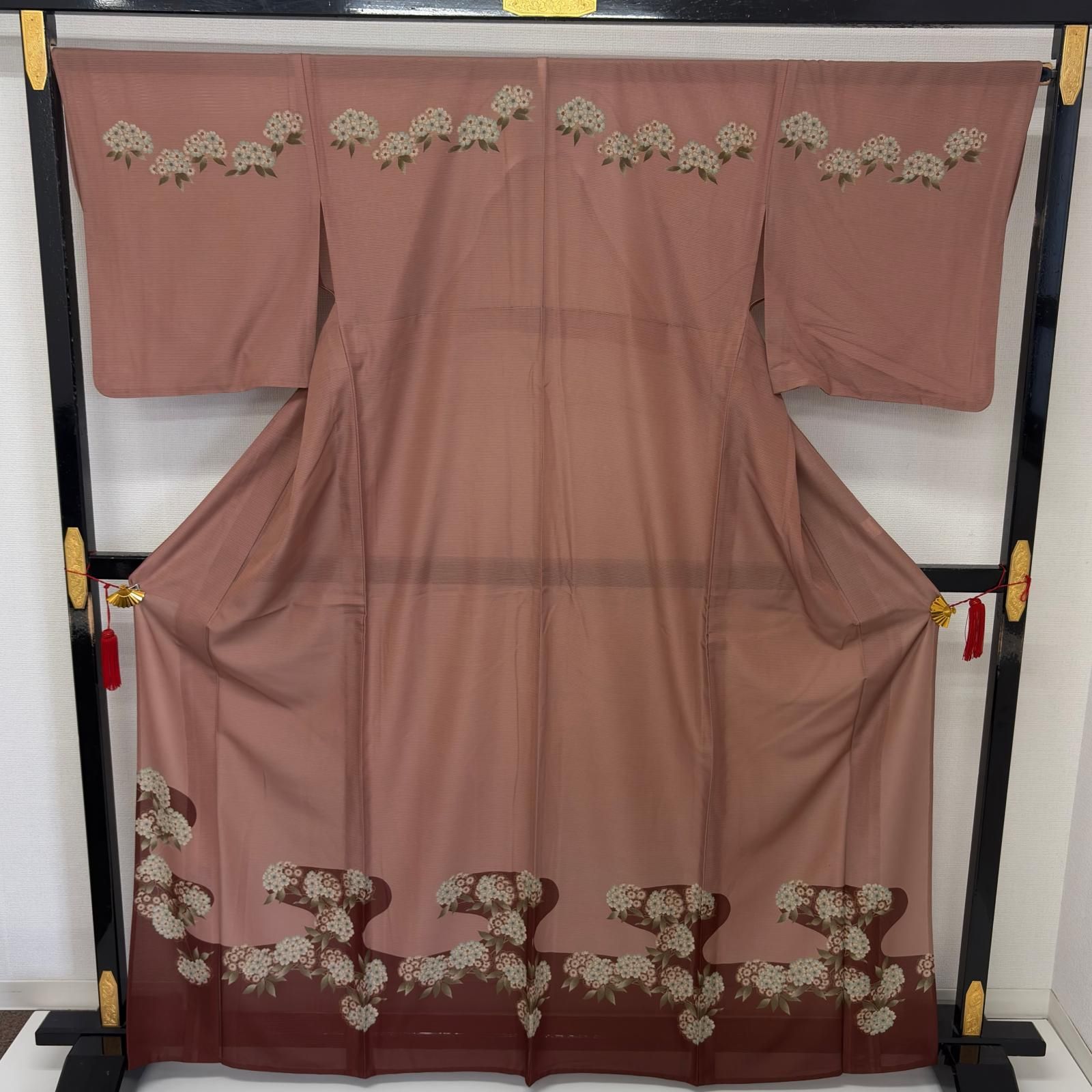 ma-hina 着物単品 夏着物 裄67 正絹 付下げ 紫陽花模様 着物 MK-9777 - メルカリ