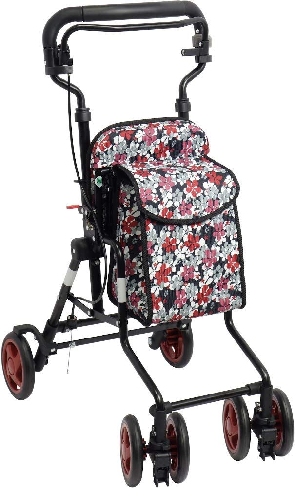 特価商品 島製作所 コンパクトシルバーカー モート 花柄BK