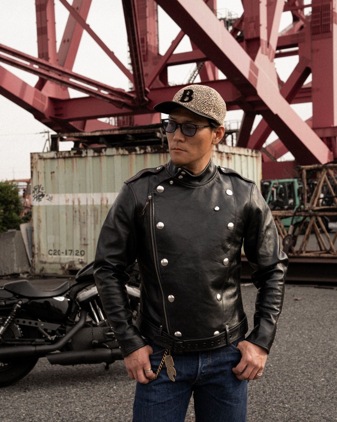 レザートグス 実名復刻 茶芯 ホースハイド 馬革 ダブルライダース モーターサイクル ジャケット 2XL(44)