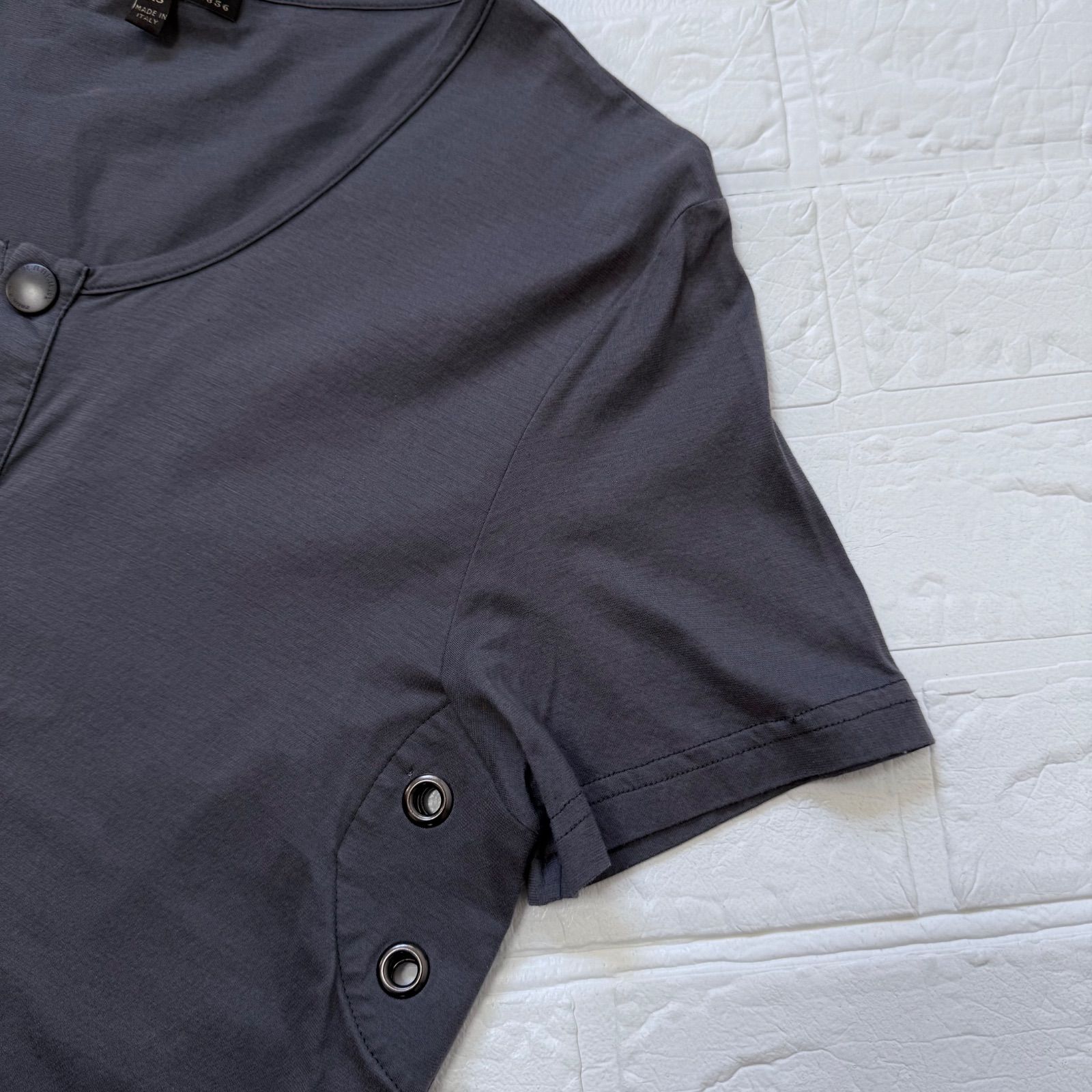 BURBERRY PRORSUM 2010S/S ヘンリーネック Tシャツ チャコールグレー 