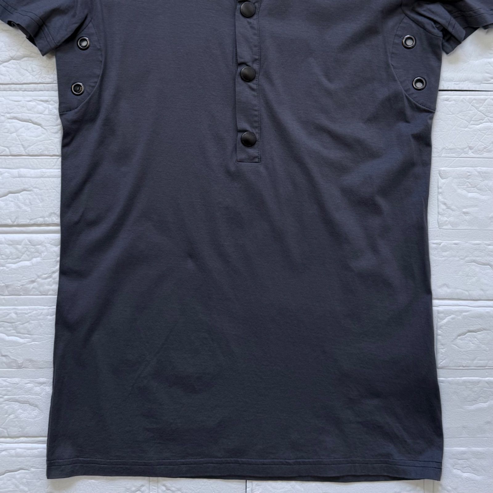 BURBERRY PRORSUM 2010S/S ヘンリーネック Tシャツ チャコールグレー 