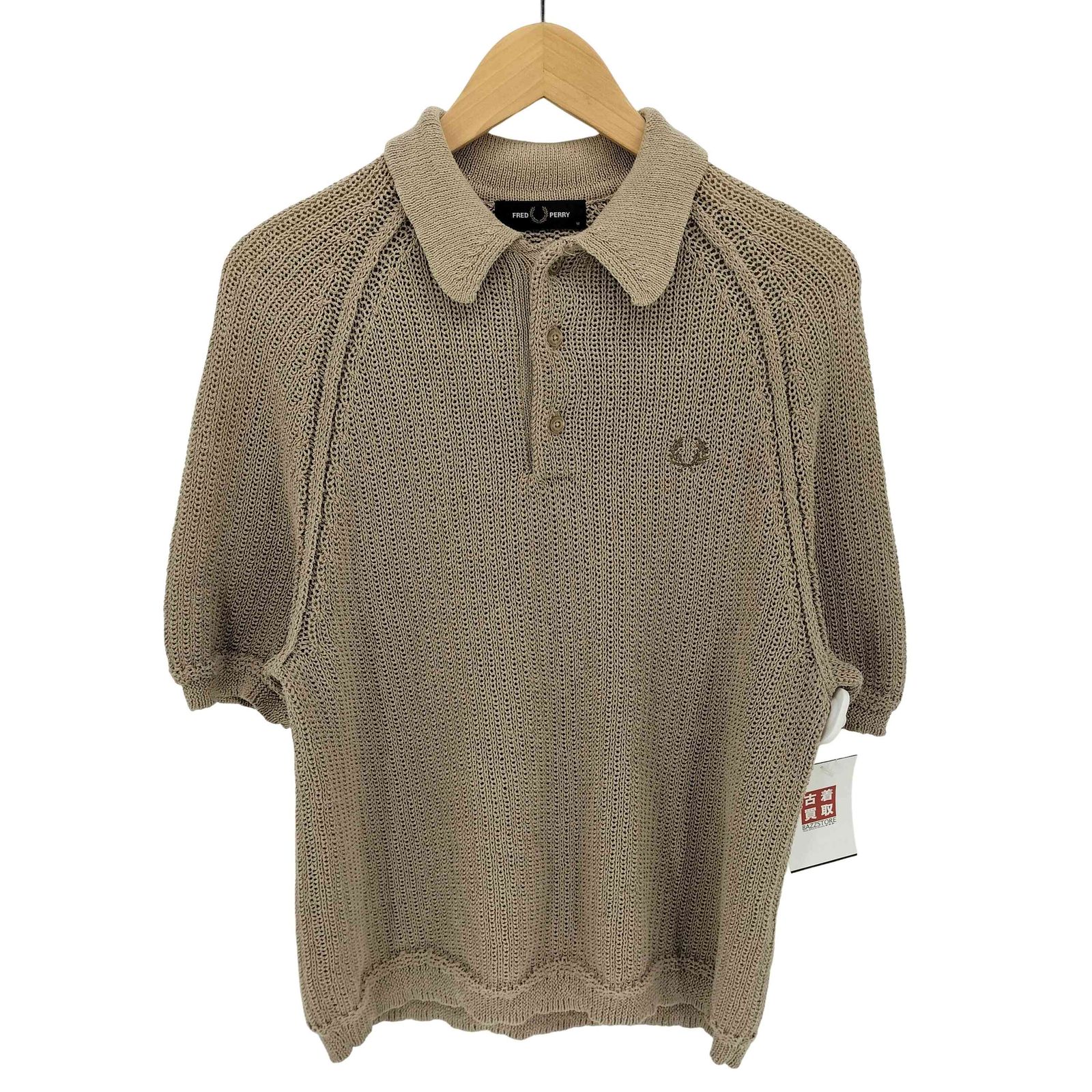 フレッドペリー FRED PERRY KNIT POLO SHIRT ニットポロシャツ 和紙 メンズ import：M