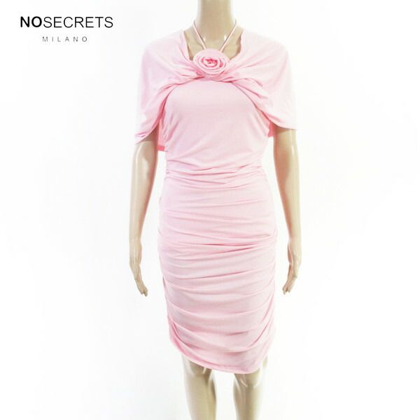 80%OFF 新品 ノーシークレッツ NO SECRETS ワンピース 42 EOP1923 S Mサイズ ピンク レディース ワンピースドレス ドレープ