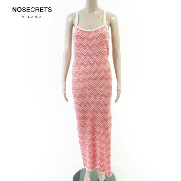 80%OFF 新品 ノーシークレッツ NO SECRETS ワンピース 42 EOP1929 Mサイズ レッド レディース ノースリーブワンピース ニットワンピース ロング丈