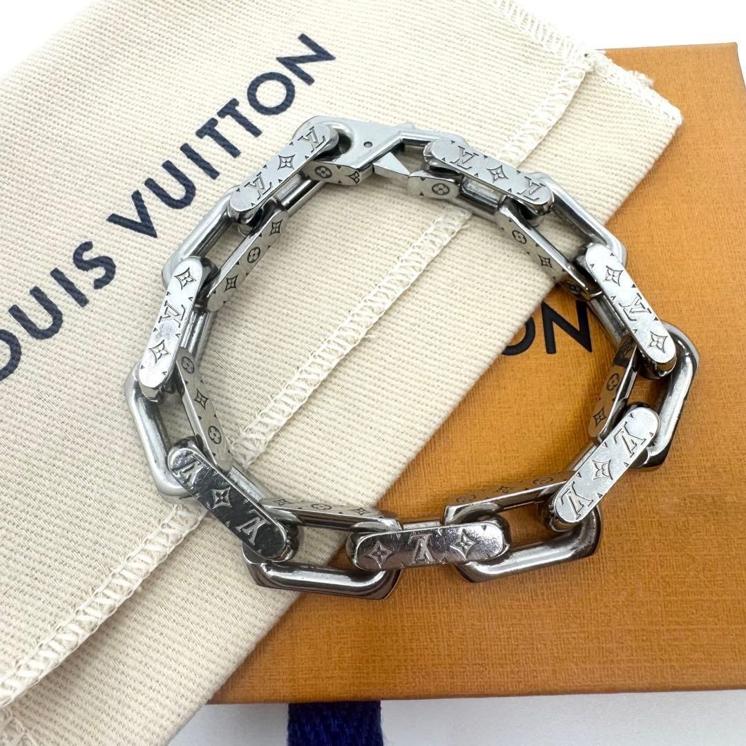 【美品 】ルイヴィトン ブレスレット チェーン コリエ モノグラム シルバー