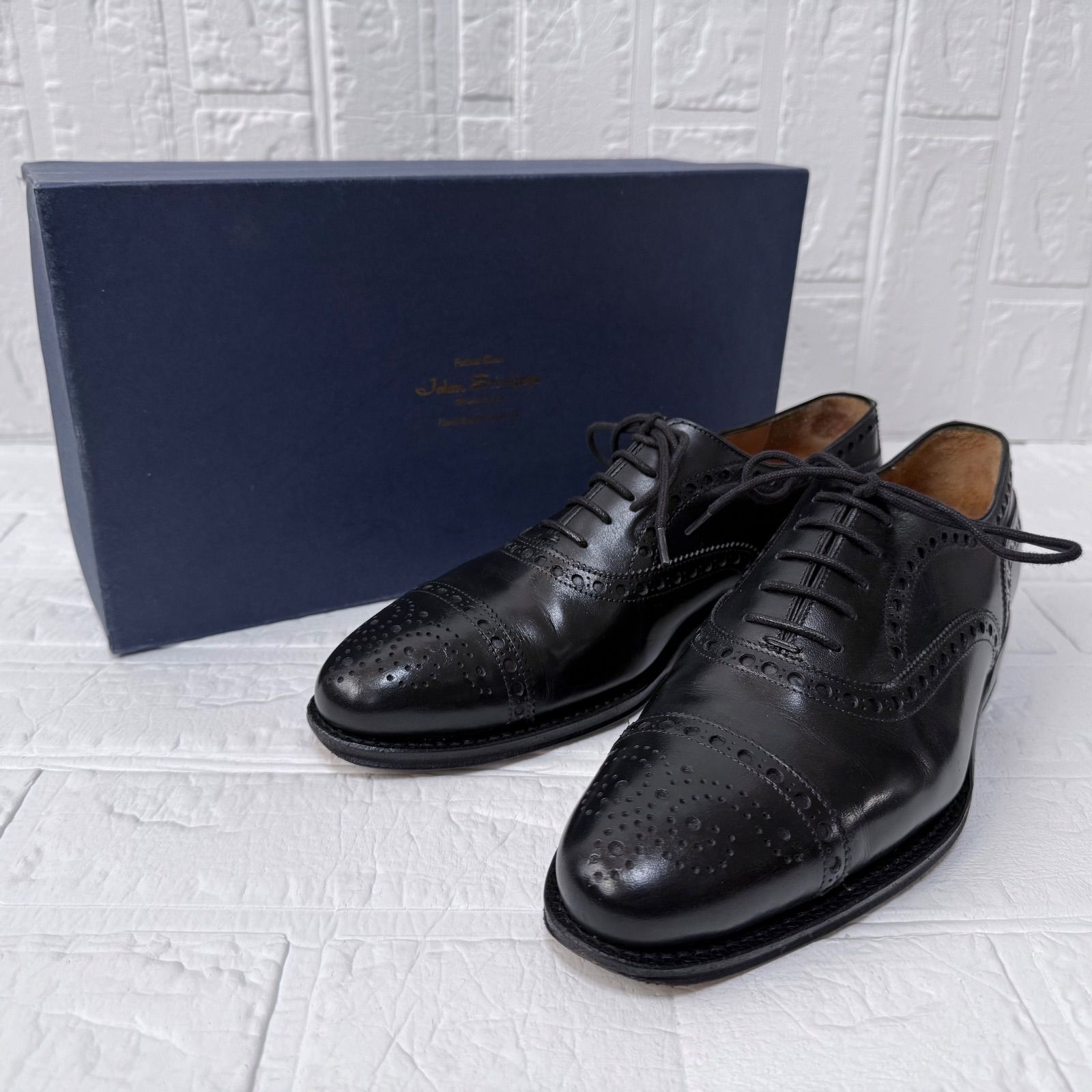 Jalan Sriwijaya × green label relaxing セミブローグ シューズ ブラック サイズ38 (24cm相当) / ジャランスリウァヤ