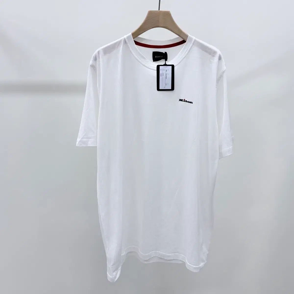 未使用/2XL キートン コットン クルーネック 刺繍ロゴ 半袖Tシャツ 白