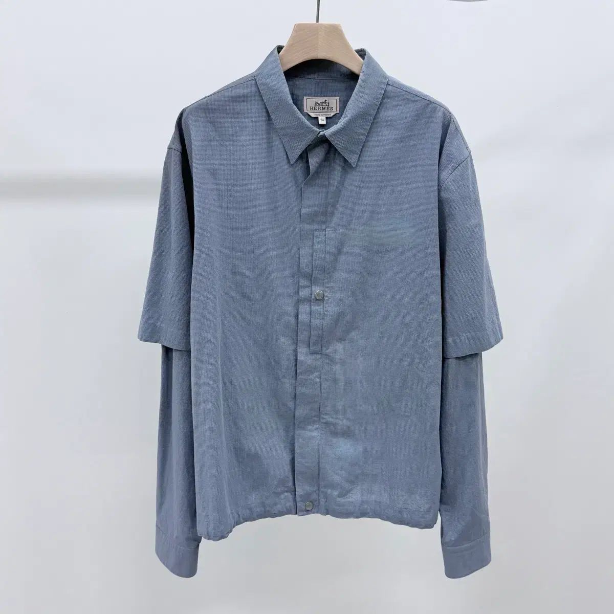 S+級/54 Hermes コットン シャツ ブルー