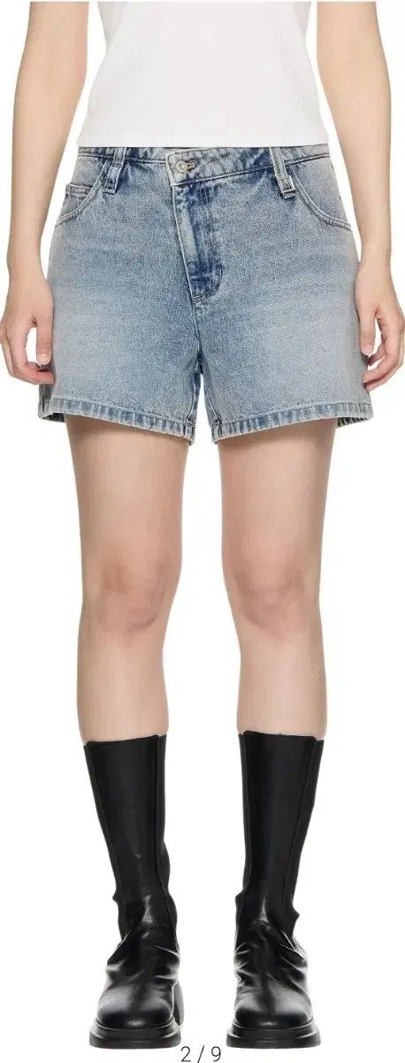 WOOYOUNGMI ウーヨンミ ブルー Tシャツ ウエストツイスト デニム ショート