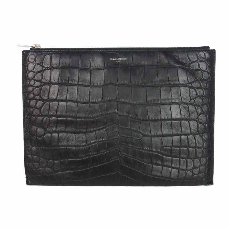 サンローラン パリ SAINT LAURENT PARIS クロコ型押し クラッチバッグ