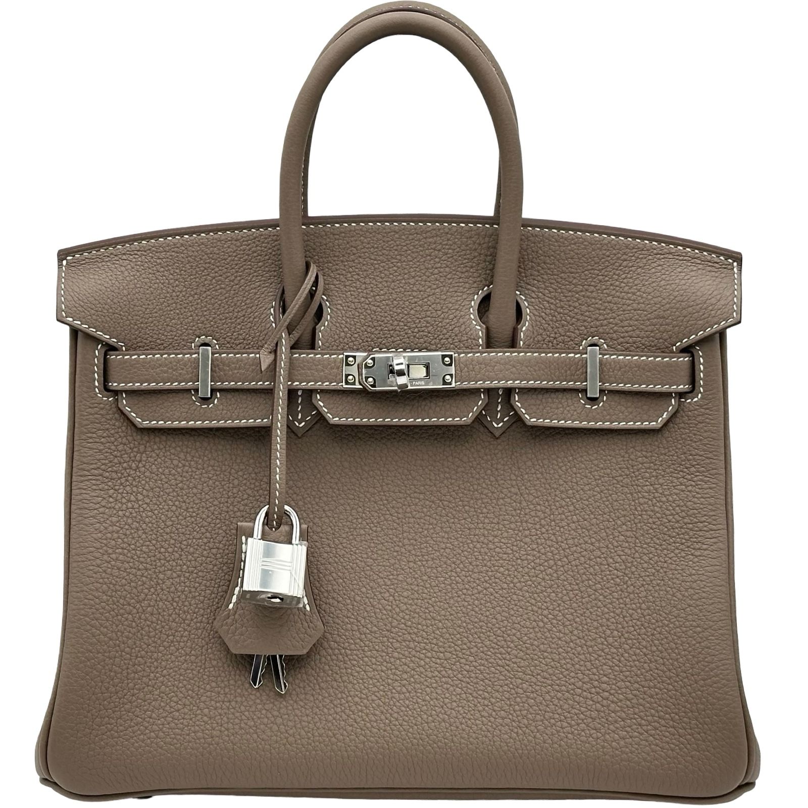 エルメス HERMES バーキン25 G刻印 エトゥープ シルバー金具 トゴ レディース ハンドバッグ
