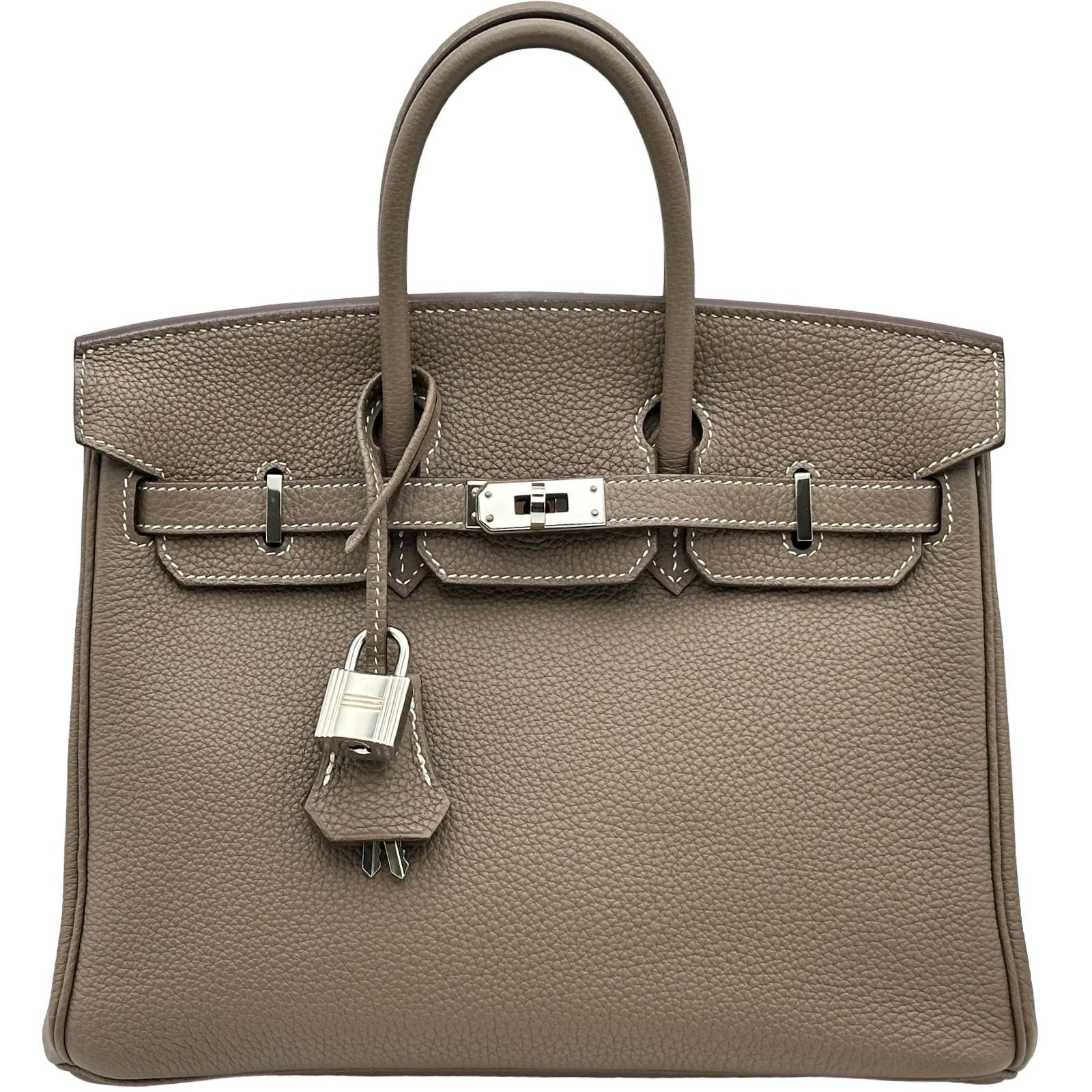 エルメス HERMES バーキン25 Z刻印 エトゥープ シルバー金具 トゴ レディース ハンドバッグ