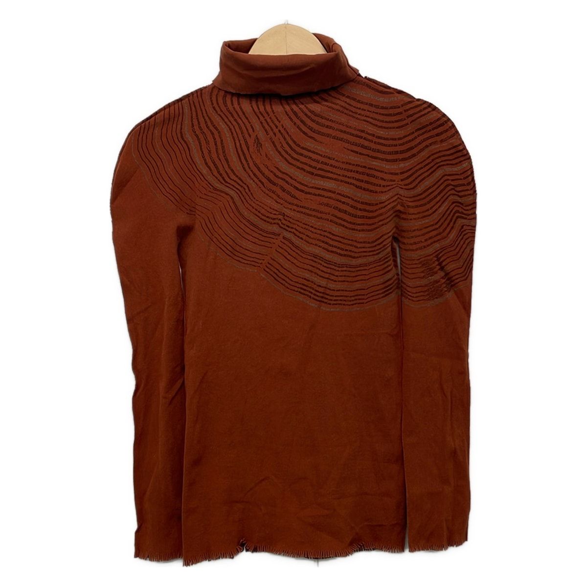 ISSEYMIYAKE(イッセイミヤケ) 長袖カットソー サイズ2 M レディース - ブラウン×ダークブラウン×カーキ ハイネック/A-POC INSIDE