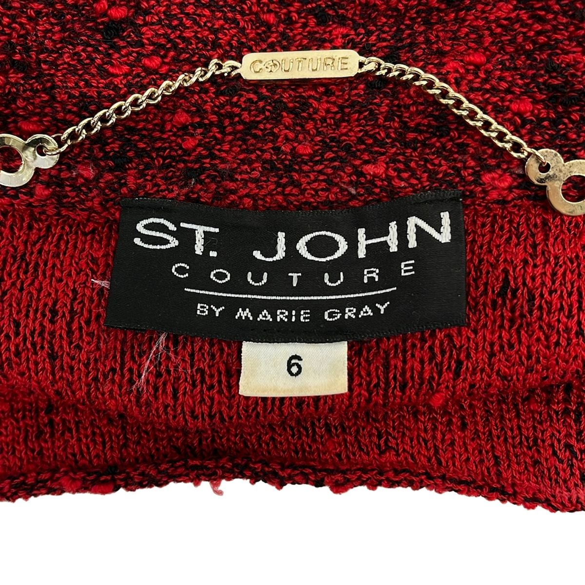 ST.JOHN(セントジョン) ジャケット サイズ6 M レディース - レッド×黒