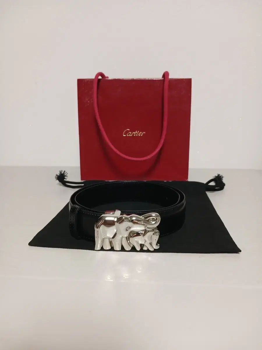 カルティエ エル elephant バックル レディースベルト ブラック 正規品