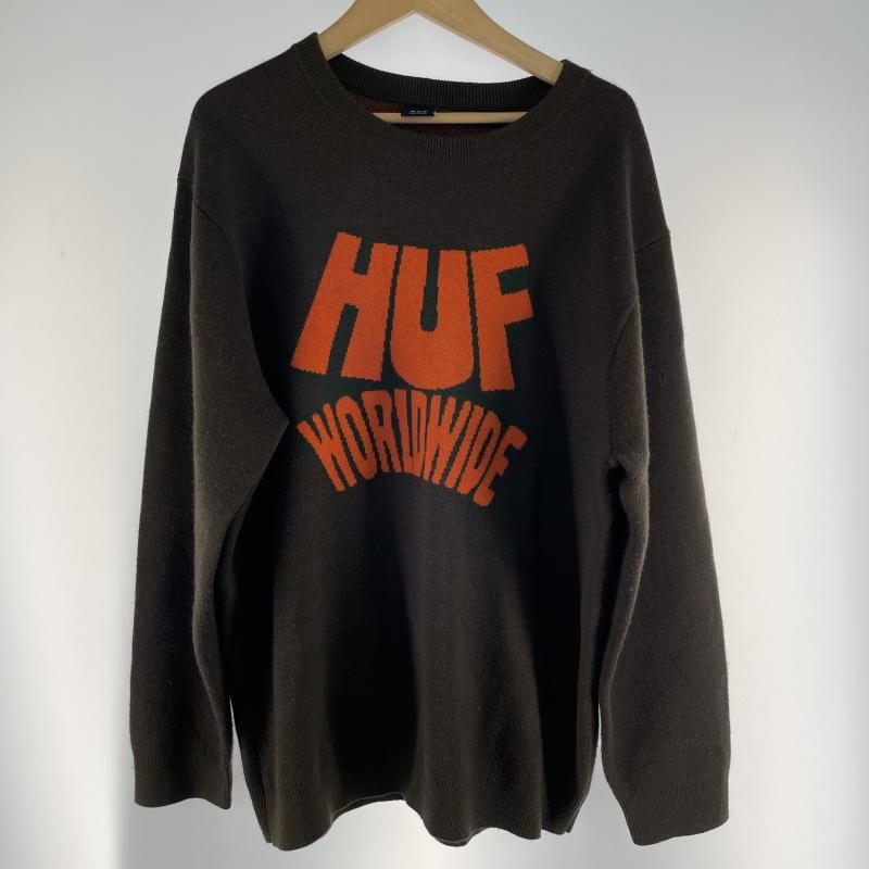 【中古】HUF 22AW セーター サイズXL ブラウン ハフ[19]