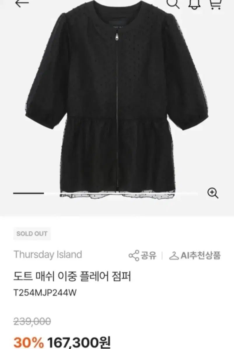 Thursday Island ドットメッシュ ダブルフレア アウター 9,582円