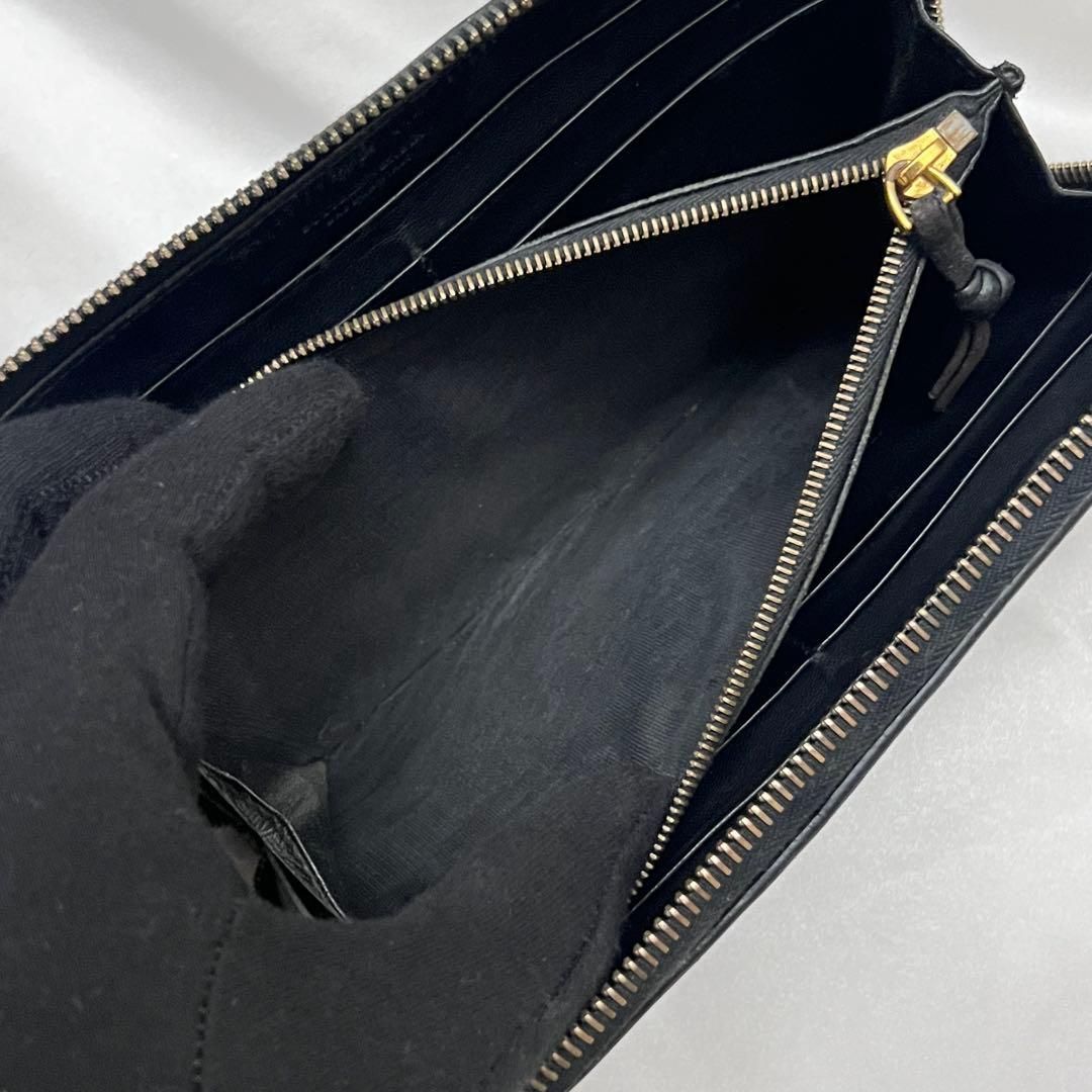◇美品◇ボッテガヴェネタ 長財布 ラウンドジップ ブラック ナッパ